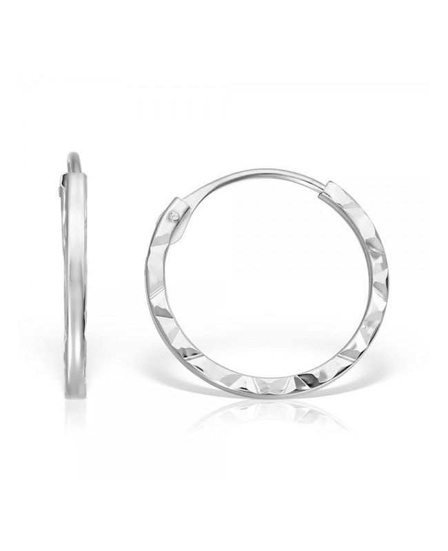 Cercei de aur alb 14k rotunzi fetite copii Tortite 10 mm cu striatii Cercei din aur