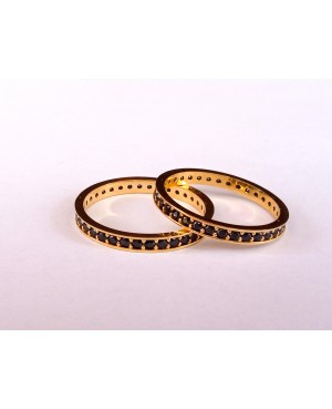 Inel de aur 14K Bijuterii dama tip verigheta tenis cu pietre negre R11 Acasa