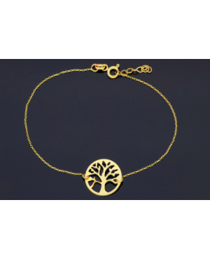 Bratara din aur galben 14K dama cadou Copacul vietii Acasa