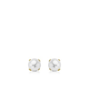 Cercei de aur galben 14K surub copii bebelusi Perle cultura 4 mm Cercei din aur