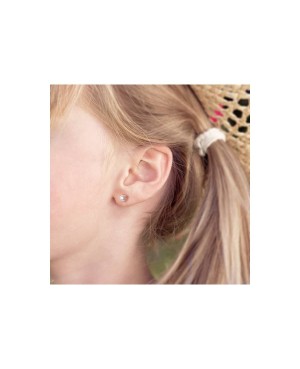 Cercei de aur galben 14K surub copii bebelusi Perle cultura 4 mm Cercei din aur