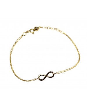 Bratara de aur 14K mobila Infinit pietre onix - Bratari de aur dama Acasa
