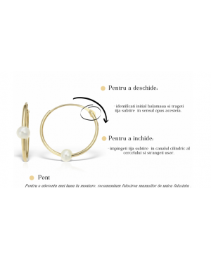 Cercei de aur galben 14k rotunzi fetite copii Tortite 12 mm cu striatii Cercei din aur