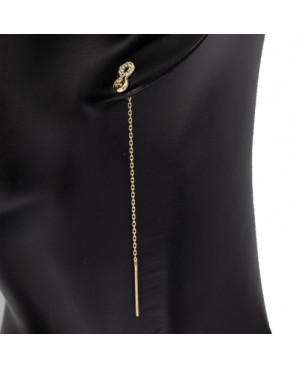 Cercei din aur lungi cu lantisor dama Infinit 1 cm Cercei de aur lungi cu lant