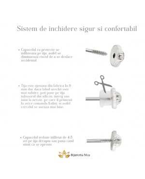 Cercei din aur alb 9K lungi Lantisor Perluta copii fete Cercei din aur