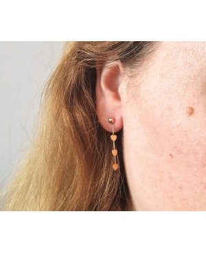 Cercei din aur 9K lungi Lantisor Inimi copii fete femei Cercei din aur