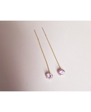 Cercei bijuterii din aur 14K lungi cu lant mobil dama Cercei de aur lungi cu lant