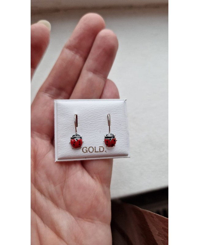 Cercei aur alb 14K copii bebelusi tortite Buburuze Gargarite Cercei din aur